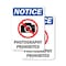 Signmission Photography Prohibited, 7 in W x Rectangle, Plastic OS-2PACK-NS-P-710-V-17273 - alternate 1